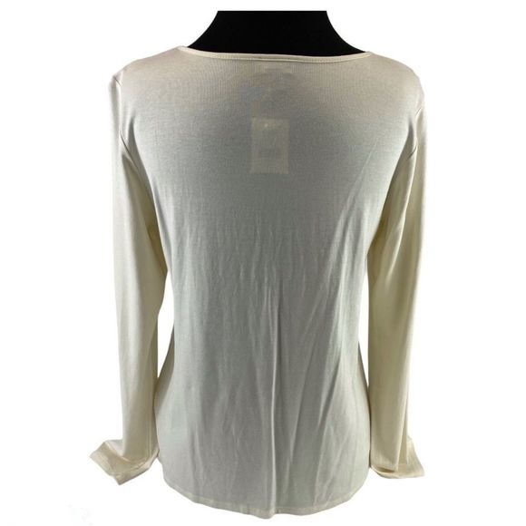 J. Jill Wearever Coll ivory long sleeve top NWT -S - Picture 4 of 10